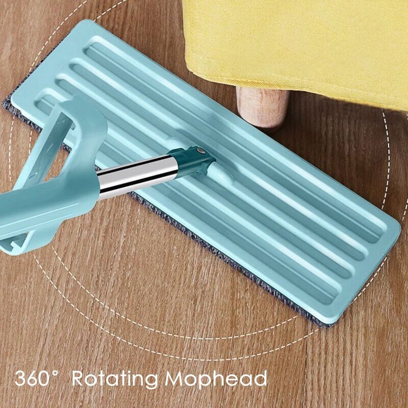 Microfiber Mop Floor Cleaner With Stainless Steel Handle Washable Pads Wet Dry Flat Squeeze Mop