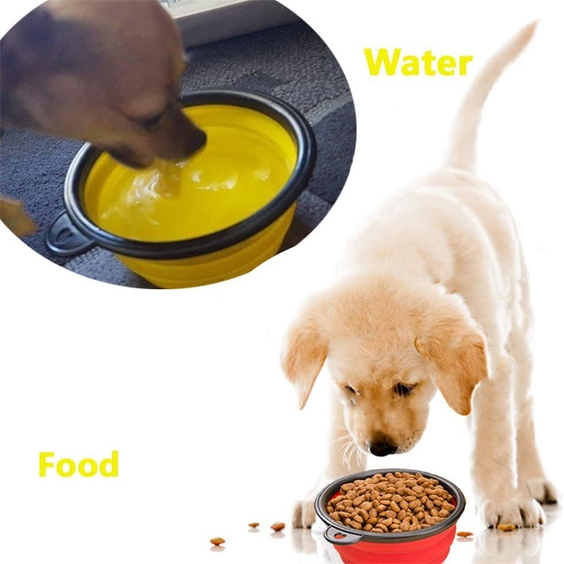 Foldable Expandable Cup Dish For Pet Cat Food Water Feeding Portable Travel Bowl