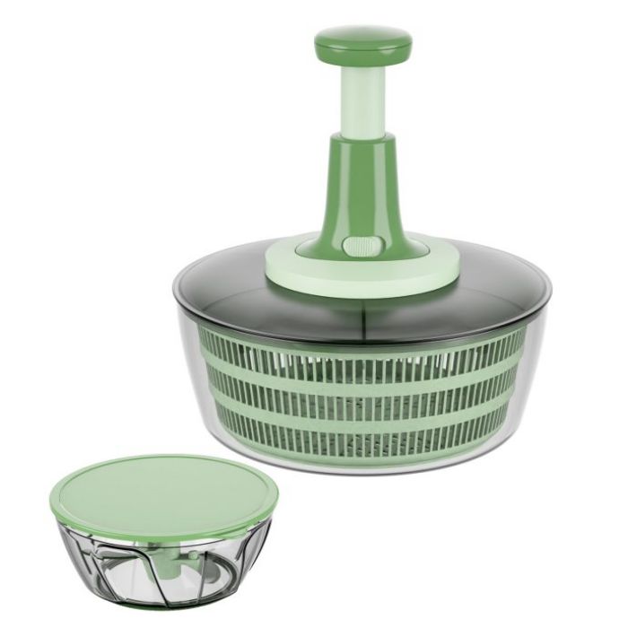 Salad Spinner and Chopper Large Vegetable Washer Dryer Veggie Chopper Mixer Compact Storage Easy Push Operation for Quick Veggie Prepping