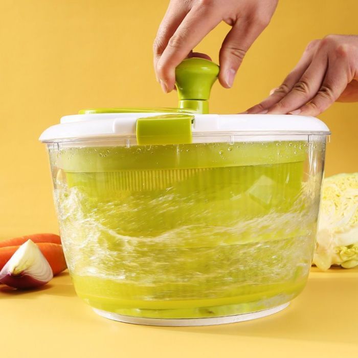 Large Salad Spinner Free-Manual Lettuce Dryer and Vegetable Washer with Quick Dry Design