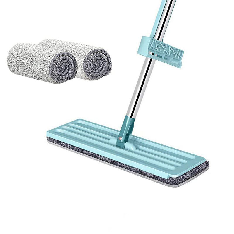 Microfiber Mop Floor Cleaner With Stainless Steel Handle Washable Pads Wet Dry Flat Squeeze Mop